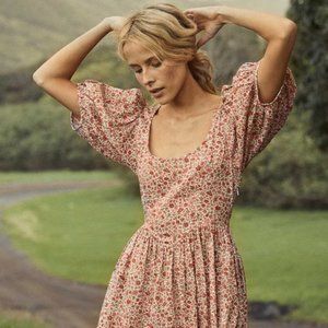 DOEN Abrielle Dress in Coral Poppy Bell Floral - Size L